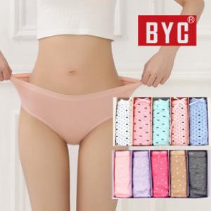 (11+10+4%쿠폰)BYC외 여성 여자 팬티 미디 맥시 면 스판 삼각 네모 요일 데일리 위생 사각 드로즈 보정