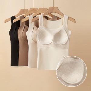 2+2 포근핏 겨울 브라캡 내장 나시 3D 따뜻한 기모 나시 브라