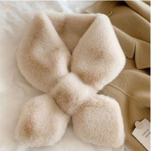 (1+1) 밍크 페이크 에코 퍼 부드러운 데일리 쁘띠 머플러 방한 방풍 큐티 따뜻한 목도리