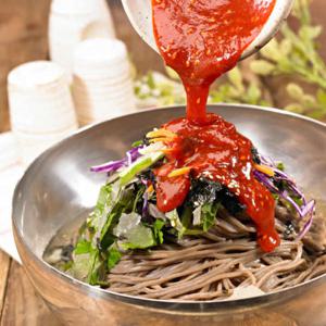 늘바른 비빔 메밀국수(소바숙성면)180g 8팩+양념장40G 8팩+엄마손맛김치160g