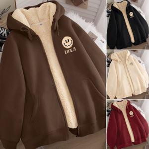 여성후드티 트레이닝 보온 후드점퍼 융털 가디건 남녀공용 기모후드티 점퍼 빅사이즈