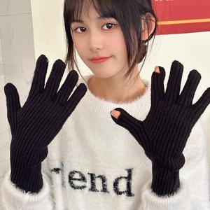 스마트폰터치 가능 핑거홀 겨울 방한 니트 장갑