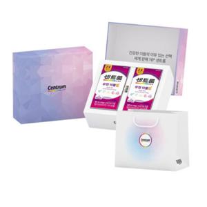 센트룸 종합 멀티비타민 미네랄 더블업 우먼 100정 외 3종 선택 실버 맨 부모님 어르신 선물세트 쇼핑백