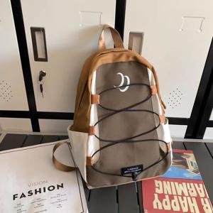 에쥬아 남녀공용 학생 가벼운 백팩 고등학생 스트링 책가방 28L