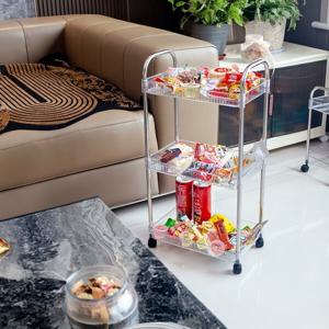 (스몰 사이즈)투명 아크릴 트롤리 이동식 수납선반