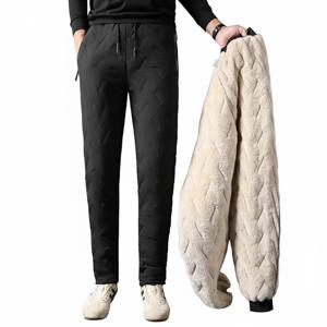겨울 방한 패딩 바지 남자 팬츠 조거형 일자형 기모 트레이닝 발열 팬츠