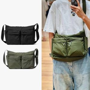 나일론 투포켓 포켓 캐주얼 경량 데일리 여행용 크로스 숄더 백
