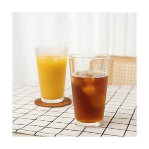 투명 내열 유리 사선 컵 450ml/카페/에이드/커피잔/에이드/아메리카노/잔/물/쥬스/맥주/글라스/음료수