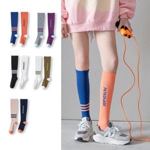 (1+1) 여성 롱 압박 양말 러닝 피트니스 요가 컬러 삭스 반스타킹