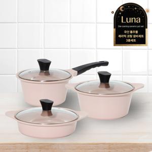 국산 통주물 루나 세라믹코팅 3종 냄비세트 (전골냄비 포함 베이비핑크) 지금까지 이런 가격은 없었다