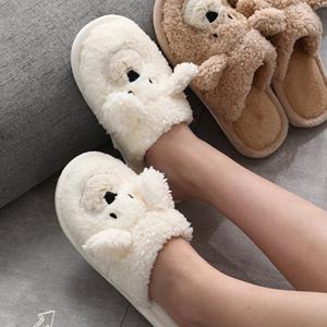 1+1 곰돌이 퍼 실내화 겨울 슬리퍼 층간소음 털 실내화 1+1 행사 중