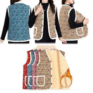 (10+5%)1+1 촌캉스 플라워 방한 퀼팅 양털 조끼 누빔 어머니 할머니 사무실 김장 겨울