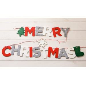 J2K 글자 가랜드 펠트 크리스마스 소품 리스 장식 트리