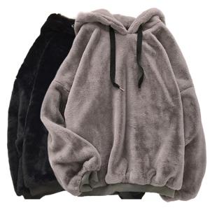 여성 기모 뽀글이 맨투맨 캐주얼 후드티 후리스 플리스 코트 루즈핏 빅사이즈