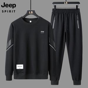 지프 JEEP SPIRIT  남성 무지 트레이닝복 가을 라운드 츄리닝맨투맨세트 운동복세트