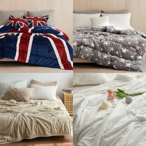 고급 유니언잭 영국기 겨울이불 극세사이불 차렵이불 양면 침구 호텔