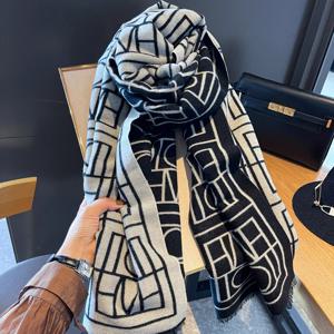 겨울 신상 여성 커플 코디용 워머 기하학 레터링 목도리 목도리 숄