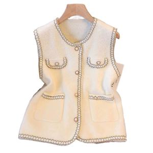 샤오샹풍 베스트 프렌치 춘추 신상 코디용 나시탑 패션 밍크라이크 카디건 민소매 코트