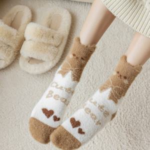 캐릭터 무압박 수면양말 수족냉증 겨울 털양말 중목 장목