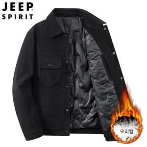 JEEP SPIRIT 남성 코듀로이 다운 재킷 겨울 캐주얼 카고 패딩 점퍼
