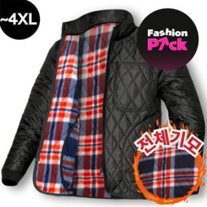 (패션픽)macci(마찌) 깔깔이 최고급형 체크 기모 안감 경량 하이넥 누빔 점퍼 상의 빅사이즈