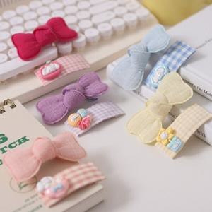 유아 여아 어린이 초등학생 귀요미 리본 헤어핀세트 똑딱핀 헤어핀