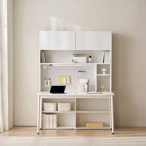 스마트모어 1400 책상세트 D타입(책상+책장+LED조명+타공판)