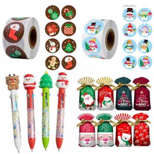 크리스마스 소품 포장 스티커 1롤 500매 롤스티커 테이프 꾸미기 초등 유치원 어린이집 선물 포장 스티커