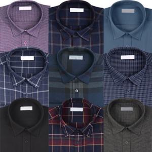 남성겨울셔츠 기모와이셔츠 정장셔츠 모직 체크셔츠 남자기모남방 빅사이즈셔츠