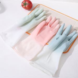 주방 고무장갑 니트릴 라텍스 설거지 장갑 투톤색상(블루그린레드) 5개입