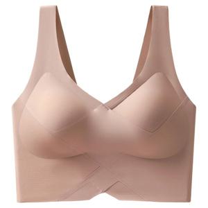 완벽고정 밑위 긴 탄탄 브라 패드 일체형 처진 가슴 방지 노와이어 등살 부유방 보정 편한 심리스