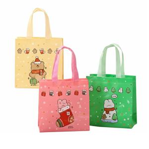 귀여운 크리스마스 쇼핑백 10개 세트 부직포 미니 가방 포장 단체 선물