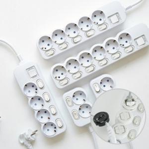 스마트파워탭 국산제조 안전 접지 과부하차단 개별절전 스위치 멀티탭 2구3구4구5구6구 멀티콘센트