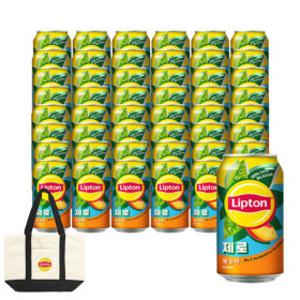 립톤 아이스티 복숭아맛 제로 355ml 48캔 복숭아맛 음료/ 홍차음료 / 제로칼로리+립톤에코백(소진 시 종료)