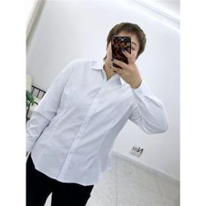 여성 빅사이즈 흰색셔츠 긴팔 블라우스 면접 중년 흰남방