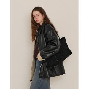 제작 리스본 레더 누빔 루즈핏 하프 자켓 85318 빅사이즈 여성의류