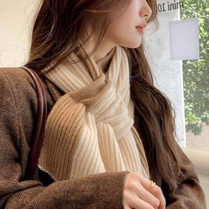슬릿 머플러 투톤 니트 숏 미니목도리 겨울스카프 방한머플러 여성/남성 넥워머