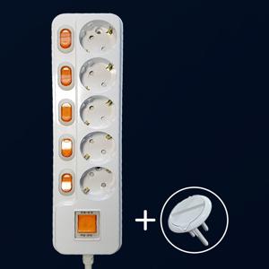 메인스위치 개별스위치 5구3M(16A) 전기코드 멀티탭 국산