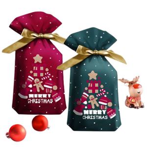 리본 구디백 포장지 4장 크리스마스 소품 선물 포장 스티커 볼펜 어린이집 유치원 초등학생 크리스마스선물