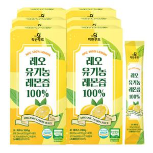 착한푸드 레오 유기농 레몬즙 100% NFC 착즙 레몬수 원액  280g 6박스 무료배송 추가할인