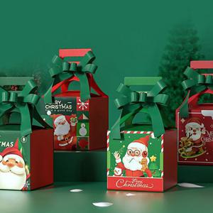 크리스마스 선물 상자 5개 손잡이 리본 종이 선물박스 구디백 유치원 어린이집 포장 박스