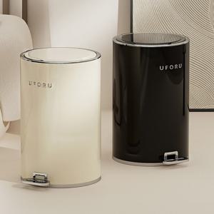 모던 인테리어 무소음 원형 페달 휴지통 쓰레기통