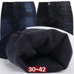 남자기모청바지 흑청바지 남성겨울청바지
