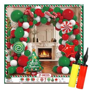 하트몽 크리스마스 트리 풍선세트 파티 장식 손펌프2개 세트