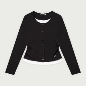 행텐 본사직영 여성 웨일 슬림핏 가디건 레이어드 티셔츠_100(10560-131-203-45)