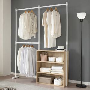 스틸 2단행거 박스형 1600 옷걸이 행거 스탠드 철제 옷장 드레스룸 원룸 미니 튼튼한 조립식 수납 선반