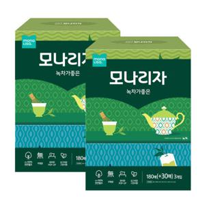 모나리자 녹차가좋은 천연펄프 미용티슈 180+30매 3입 2팩 (총6입) 녹차향 함유 갑티슈 각티슈