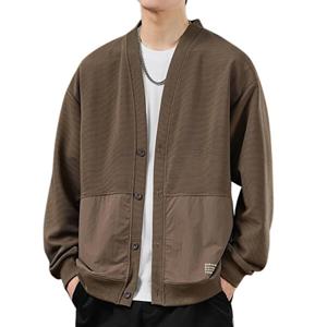 KNMAT 남자 봄 가을 브이넥 가디건 루즈핏 간절기 자켓