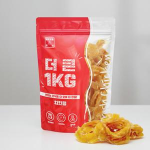 더큰 1KG 강아지 실속형 대용량 치킨링 육포간식 임박할인 26년 5월