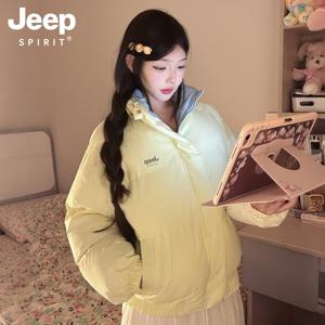 JEEP SPIRIT 여성 집업 자켓 숏 패딩 겨울 코튼 재킷